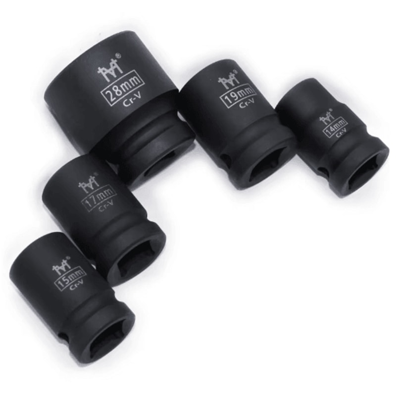 12 Drive Short Impact Socket Set 6Point For Electric Pneumatic Tools 0