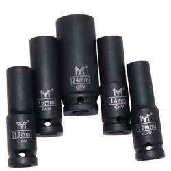 1/2 drive deep impact socket set (metric 10–38mm) for auto & truck repair