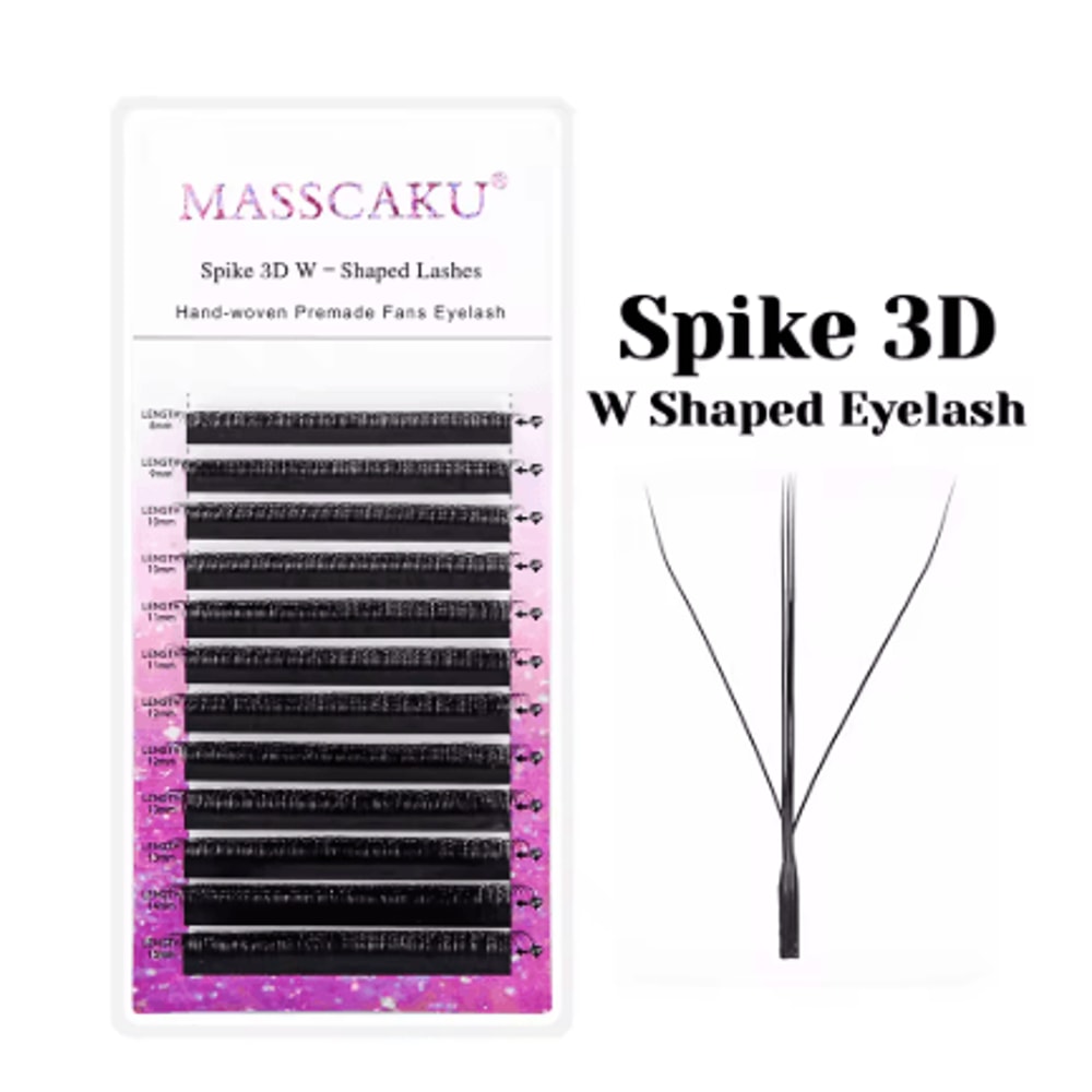 MASSCAKU W Shape Pre Made Mink Lash Extensions 3D 6D 12 Lines 2