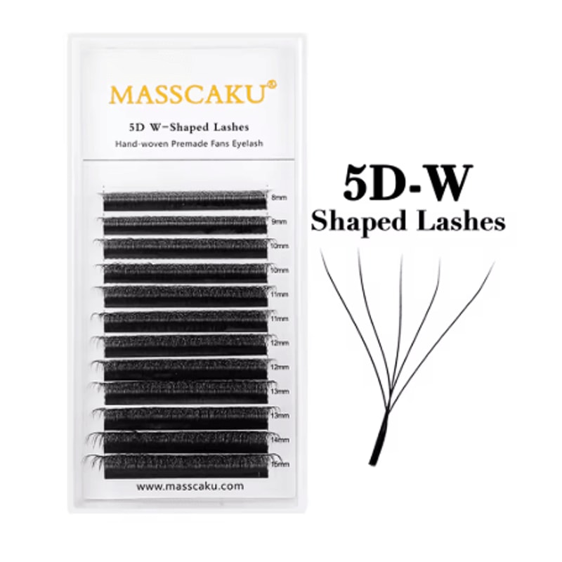 MASSCAKU W Shape Pre Made Mink Lash Extensions 3D 6D 12 Lines 9