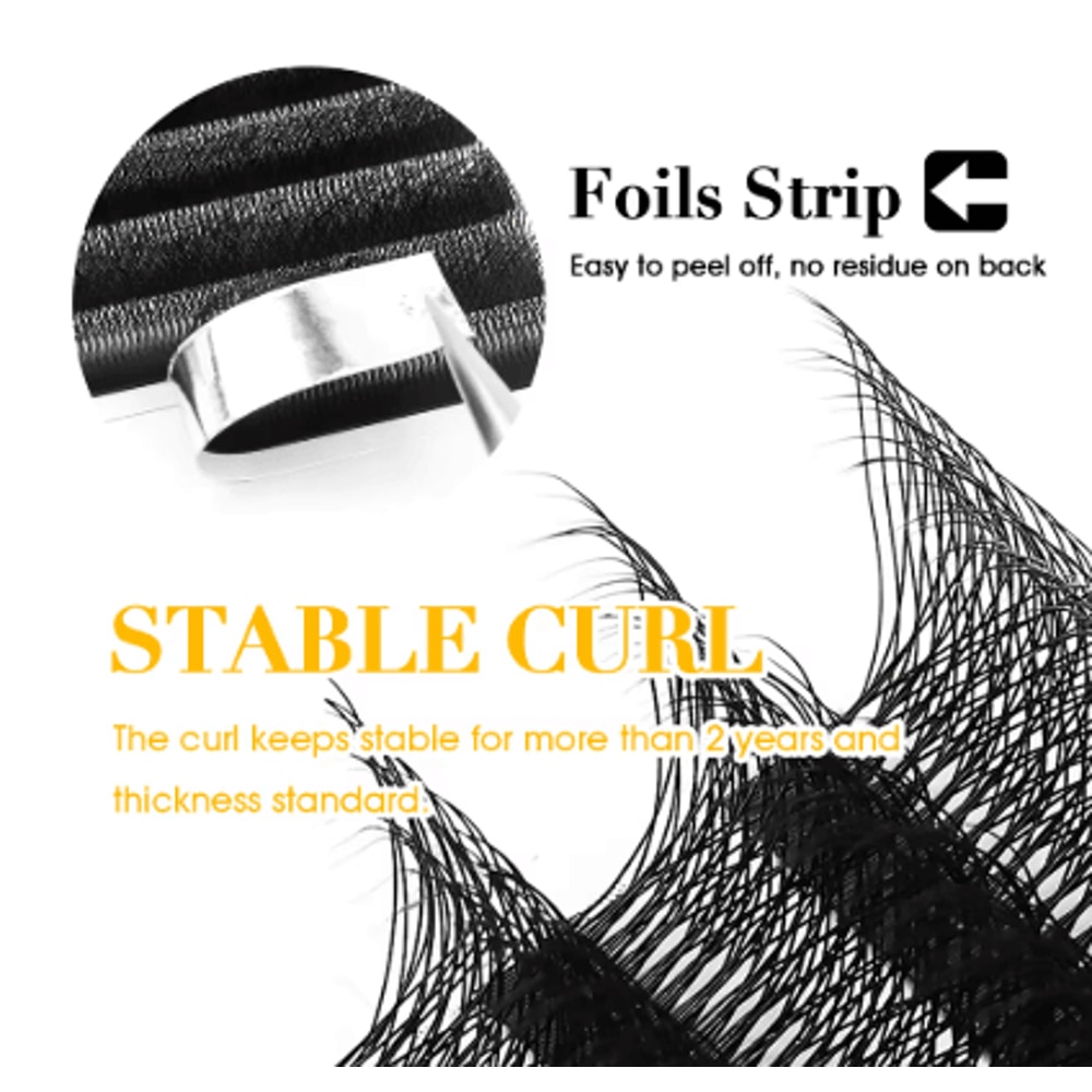 MASSCAKU W Shape Pre Made Mink Lash Extensions 3D 6D 12 Lines 12