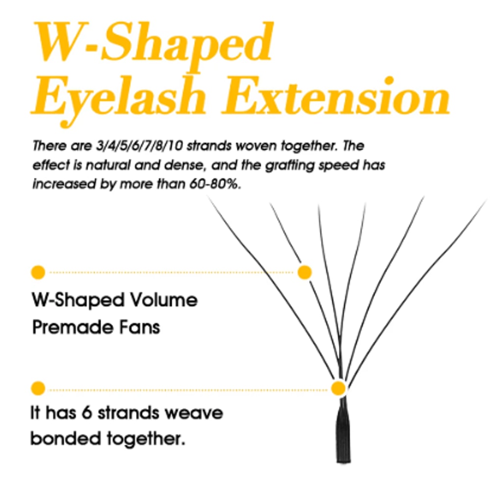 MASSCAKU W Shape Pre Made Mink Lash Extensions 3D 6D 12 Lines 13