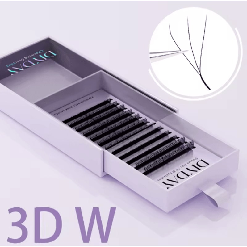 DIYDAY W Shape Bloom Pre Made Fan Lash Extensions 3D To 8D 9