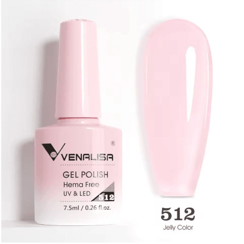 Venalisa HEMA And TPO Free Glitter Gel Nail Polish Jelly Pink Nude Collection 17