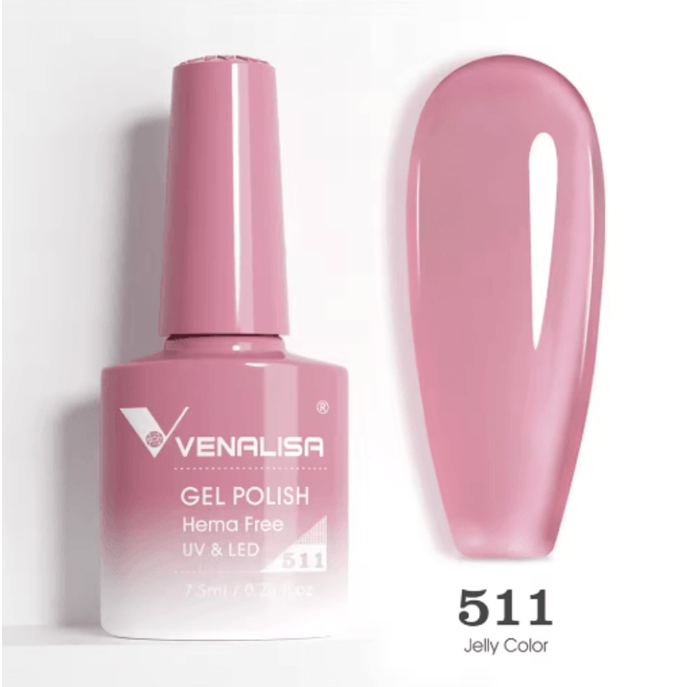 Venalisa HEMA And TPO Free Glitter Gel Nail Polish Jelly Pink Nude Collection 18