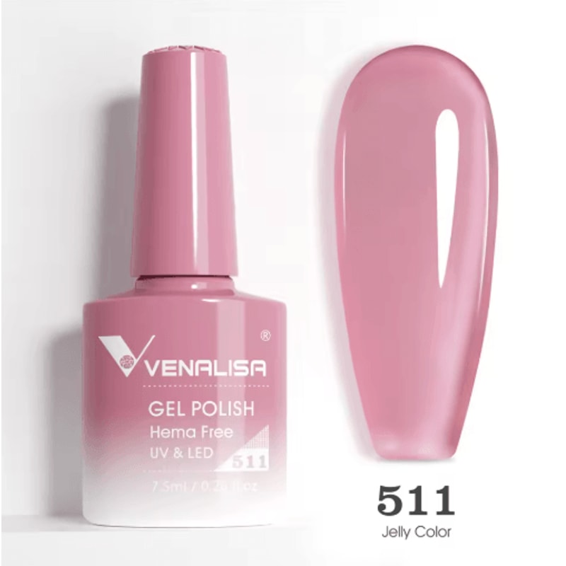 Venalisa HEMA And TPO Free Glitter Gel Nail Polish Jelly Pink Nude Collection 18