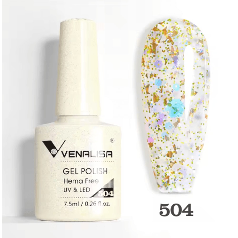 Venalisa HEMA And TPO Free Glitter Gel Nail Polish Jelly Pink Nude Collection 25