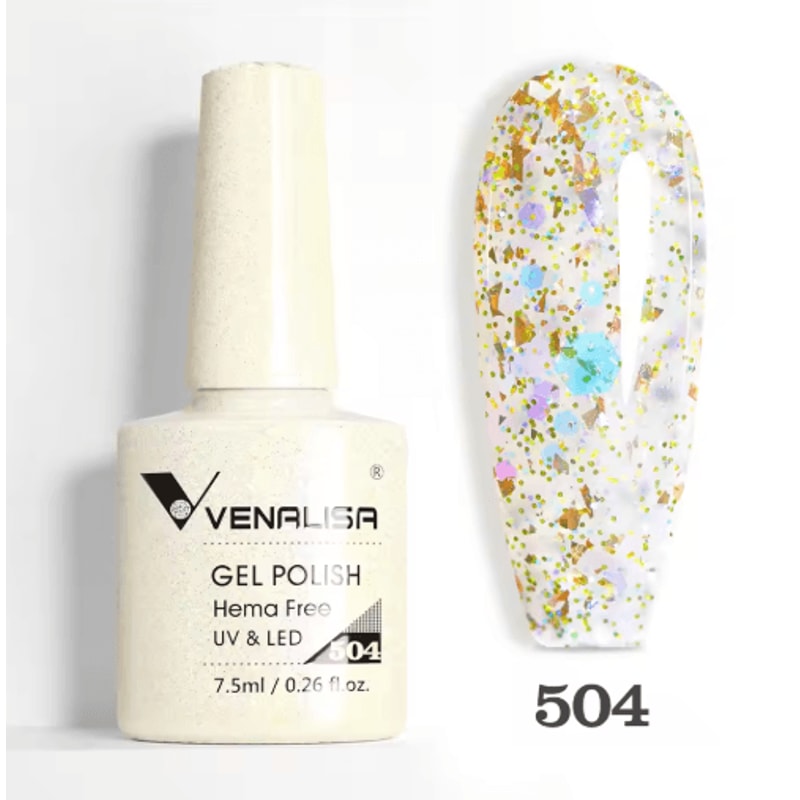 Venalisa HEMA And TPO Free Glitter Gel Nail Polish Jelly Pink Nude Collection 25