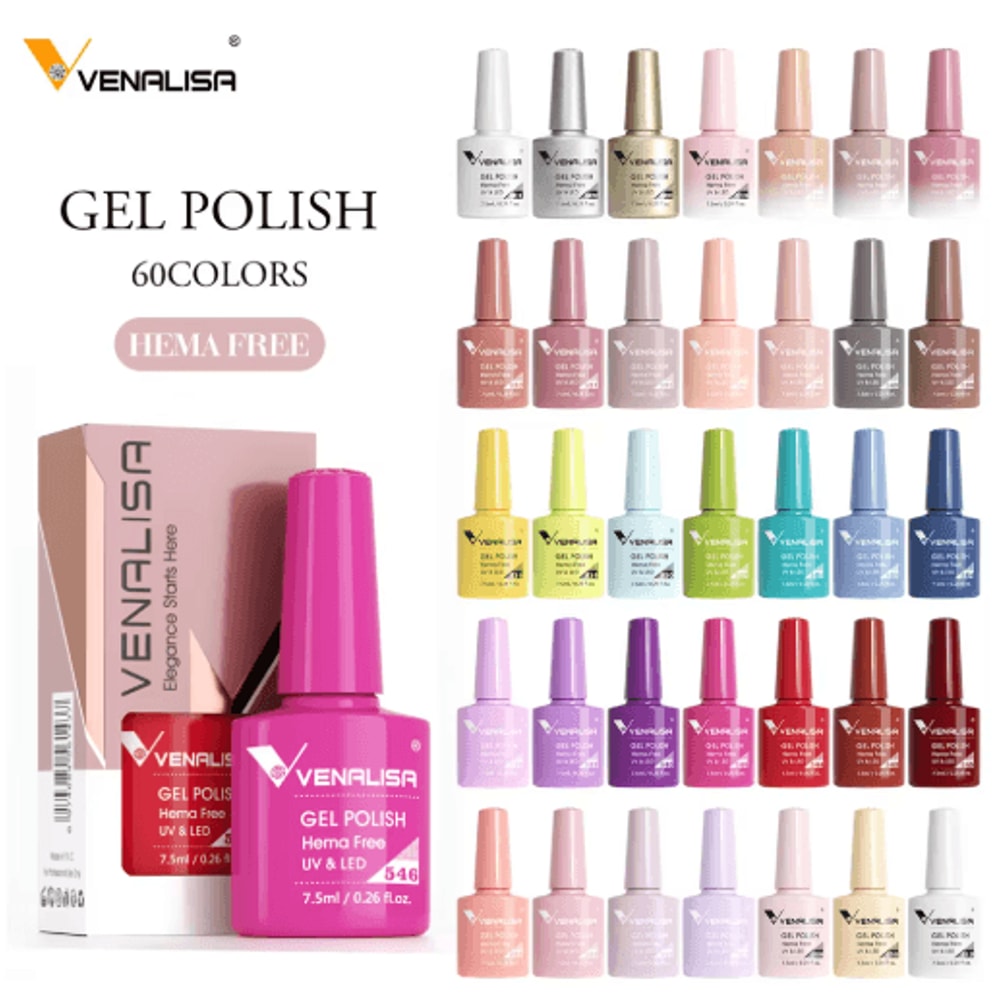 Venalisa HEMA And TPO Free Glitter Gel Nail Polish Jelly Pink Nude Collection 0