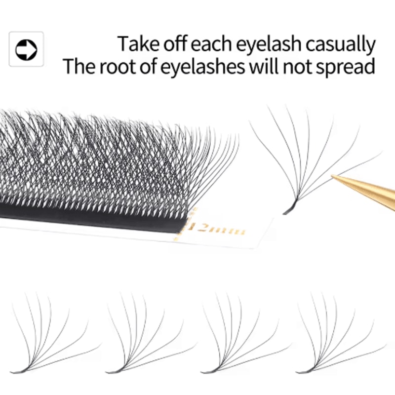 XIUSUZAKI W Shaped Bloom Premade Fan Lash Extensions 2D To 8D YY Style 6