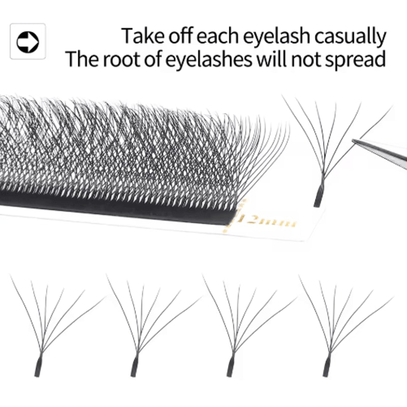 XIUSUZAKI W Shaped Bloom Premade Fan Lash Extensions 2D To 8D YY Style 7