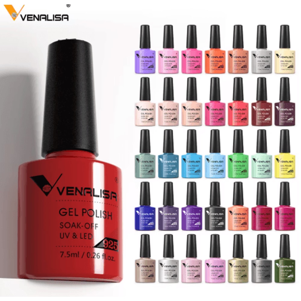 VENALISA Semi Permanent Gel Nail Polish 120 Color Glitter Collection 7 Point 5ml 0