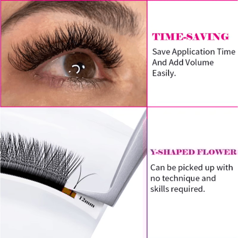 FADVAN YY Shape Faux Mink Premade Volume Lashes For Fox Eyes Black And Brown 0