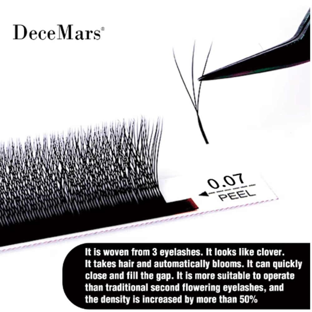 DeceMars 3D W Shaped Individual Lash Extensions With C D Curl 3 Tip 4