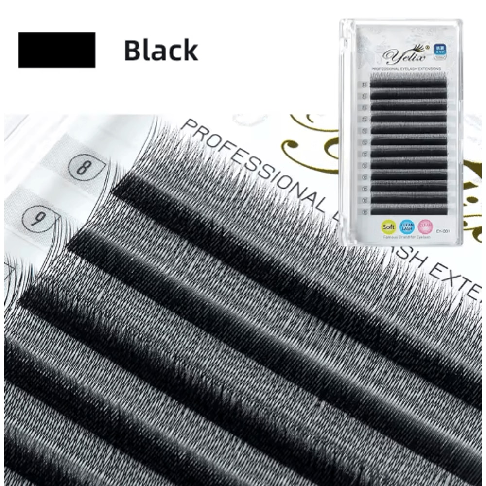 Yelix 2D Y Shape Volume Lash Extensions Dark Brown Ultra Thin Premade Fans 2