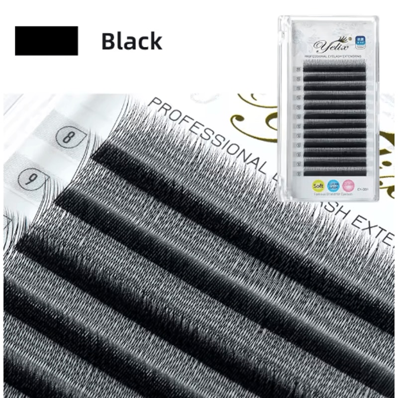 Yelix 2D Y Shape Volume Lash Extensions Dark Brown Ultra Thin Premade Fans 2
