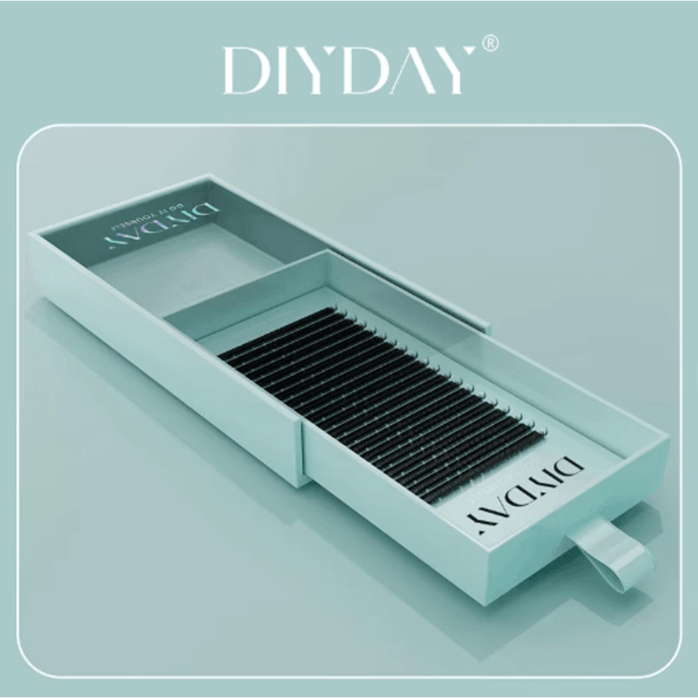 DIYDAY 16 Row Mink Individual Lash Extensions Natural Finish Multiple Curls 4