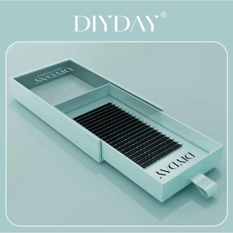 DIYDAY 16 Row Mink Individual Lash Extensions Natural Finish Multiple Curls 4