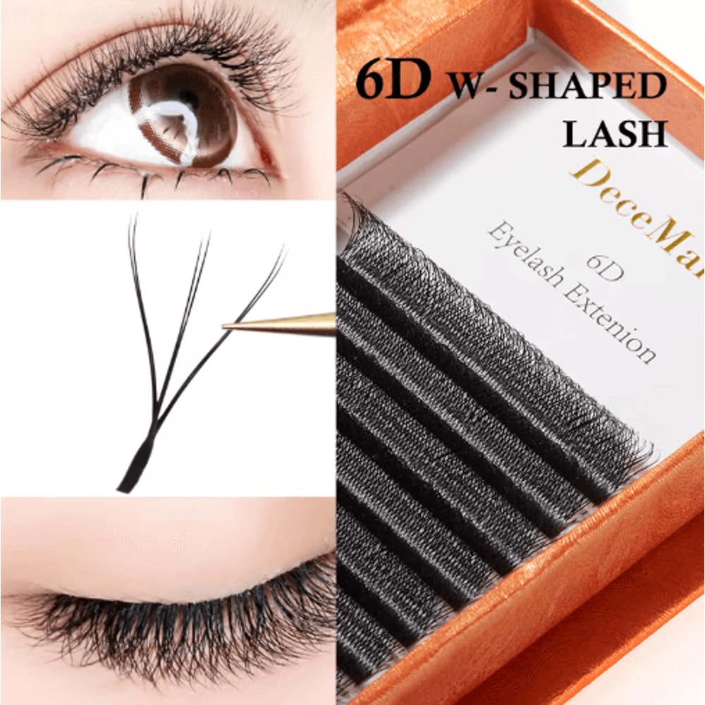 DeceMars 6D W Shaped Eyelash Extensions Soft Volume Individual Lashes 3