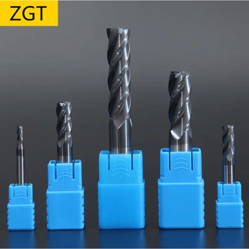 ZGT HRC50 Alloy Carbide End Mill Set 4Flute Tungsten Steel Milling Cutters 416mm 0