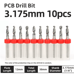 tooleye micro pcb drill bit set – 10pcs precision cnc drills (0.1–3.175mm, 1/8 shank)