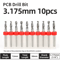 TOOLEYE Micro PCB Drill Bit Set 10pcs Precision CNC Drills 013175mm 18 Shank 0