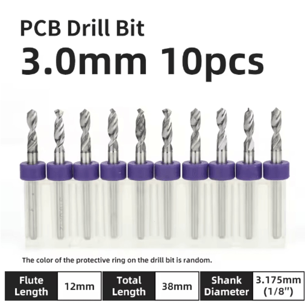 TOOLEYE Micro PCB Drill Bit Set 10pcs Precision CNC Drills 013175mm 18 Shank 1