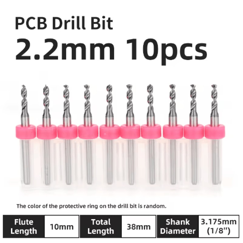TOOLEYE Micro PCB Drill Bit Set 10pcs Precision CNC Drills 013175mm 18 Shank 9