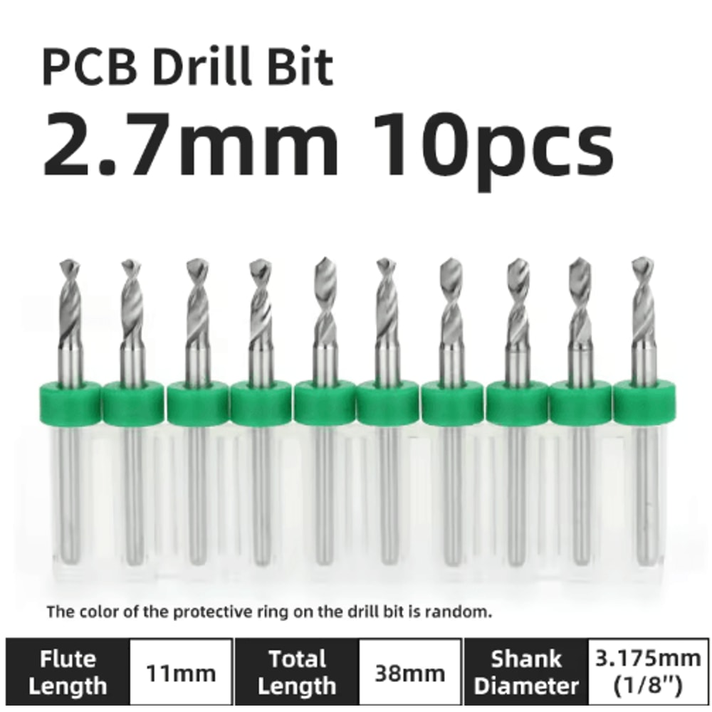 TOOLEYE Micro PCB Drill Bit Set 10pcs Precision CNC Drills 013175mm 18 Shank 4