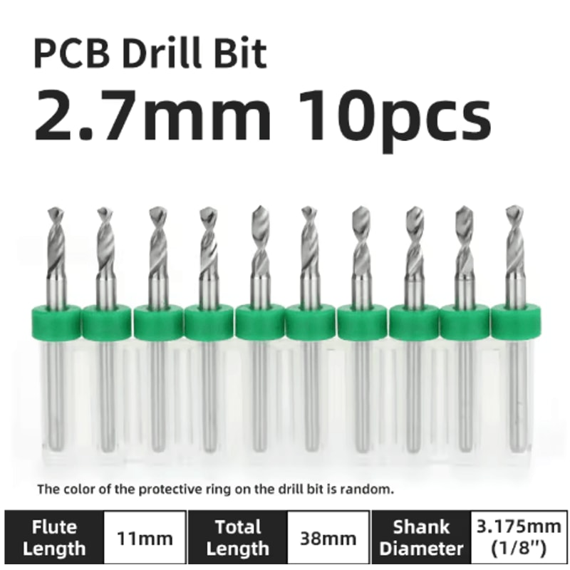 TOOLEYE Micro PCB Drill Bit Set 10pcs Precision CNC Drills 013175mm 18 Shank 4