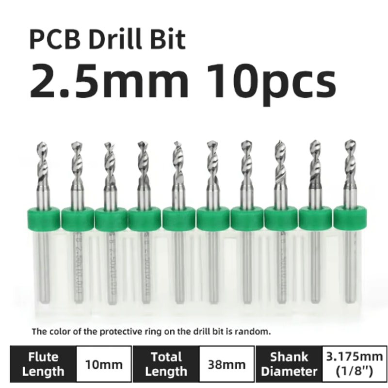 TOOLEYE Micro PCB Drill Bit Set 10pcs Precision CNC Drills 013175mm 18 Shank 6