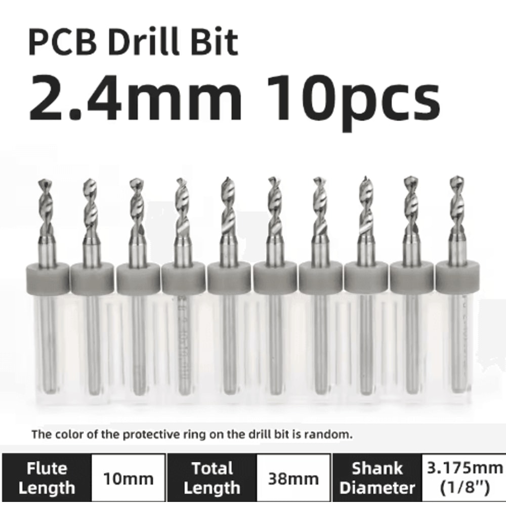 TOOLEYE Micro PCB Drill Bit Set 10pcs Precision CNC Drills 013175mm 18 Shank 7