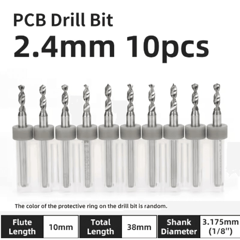TOOLEYE Micro PCB Drill Bit Set 10pcs Precision CNC Drills 013175mm 18 Shank 7