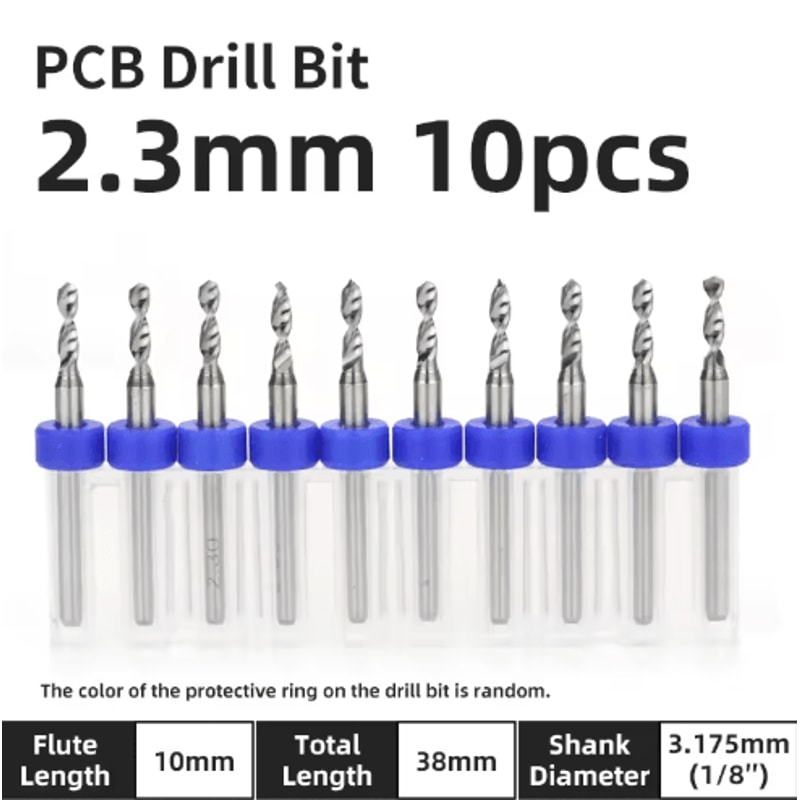 TOOLEYE Micro PCB Drill Bit Set 10pcs Precision CNC Drills 013175mm 18 Shank 8