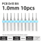 TOOLEYE Micro PCB Drill Bit Set 10pcs Precision CNC Drills 013175mm 18 Shank 21