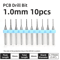 TOOLEYE Micro PCB Drill Bit Set 10pcs Precision CNC Drills 013175mm 18 Shank 21