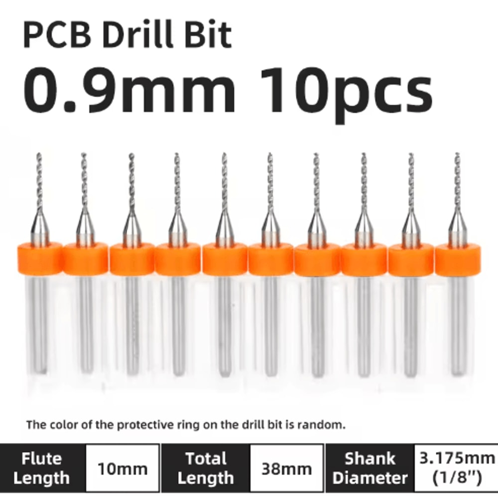 TOOLEYE Micro PCB Drill Bit Set 10pcs Precision CNC Drills 013175mm 18 Shank 22