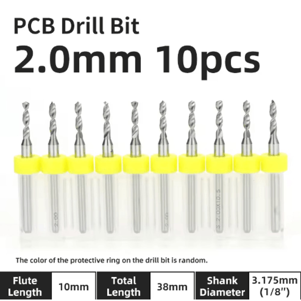 TOOLEYE Micro PCB Drill Bit Set 10pcs Precision CNC Drills 013175mm 18 Shank 11
