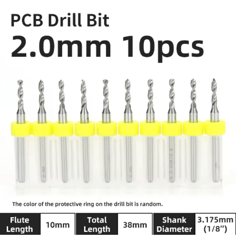 TOOLEYE Micro PCB Drill Bit Set 10pcs Precision CNC Drills 013175mm 18 Shank 11