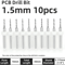 TOOLEYE Micro PCB Drill Bit Set 10pcs Precision CNC Drills 013175mm 18 Shank 16