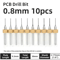TOOLEYE Micro PCB Drill Bit Set 10pcs Precision CNC Drills 013175mm 18 Shank 23