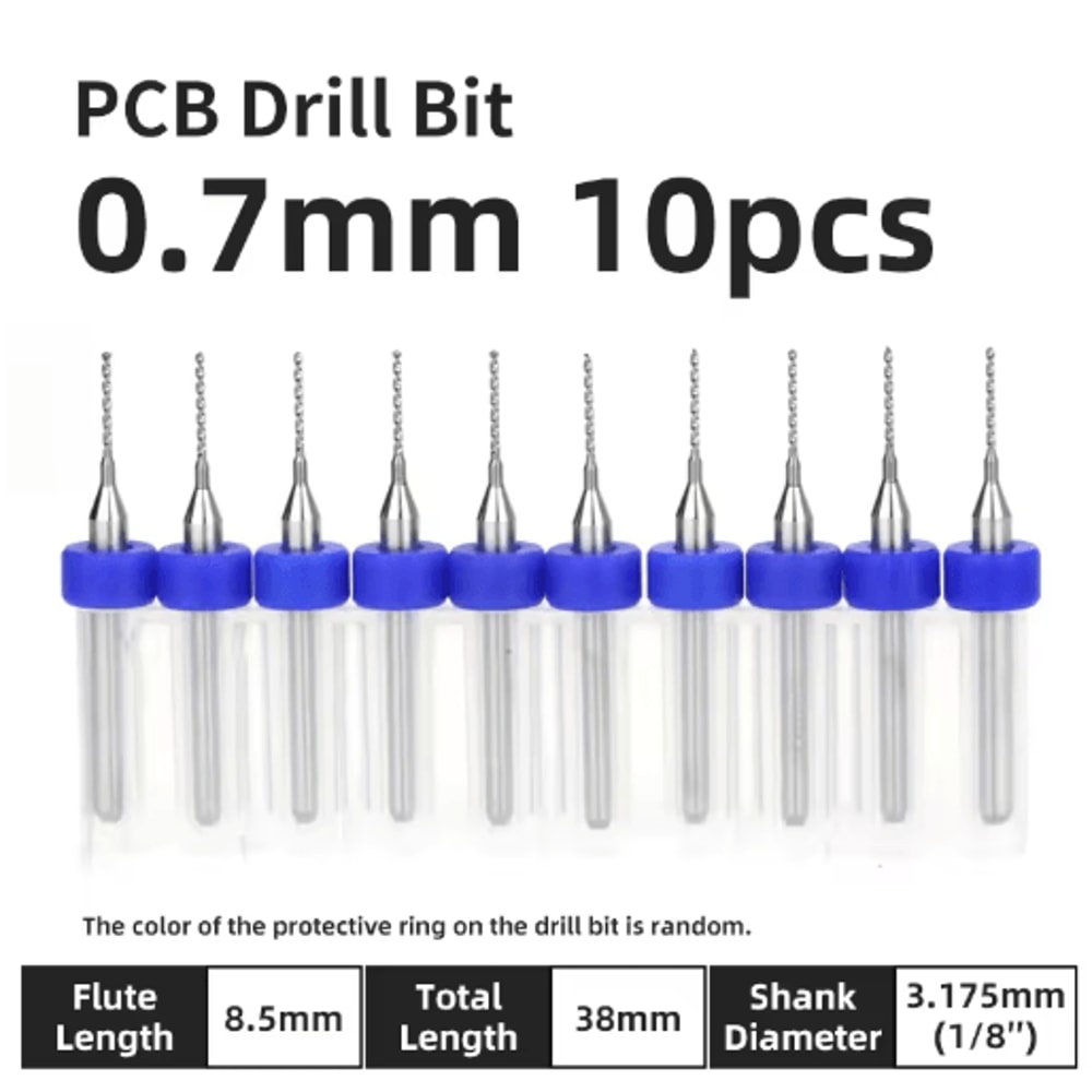 TOOLEYE Micro PCB Drill Bit Set 10pcs Precision CNC Drills 013175mm 18 Shank 24