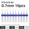 TOOLEYE Micro PCB Drill Bit Set 10pcs Precision CNC Drills 013175mm 18 Shank 24