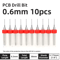 TOOLEYE Micro PCB Drill Bit Set 10pcs Precision CNC Drills 013175mm 18 Shank 25