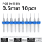TOOLEYE Micro PCB Drill Bit Set 10pcs Precision CNC Drills 013175mm 18 Shank 26