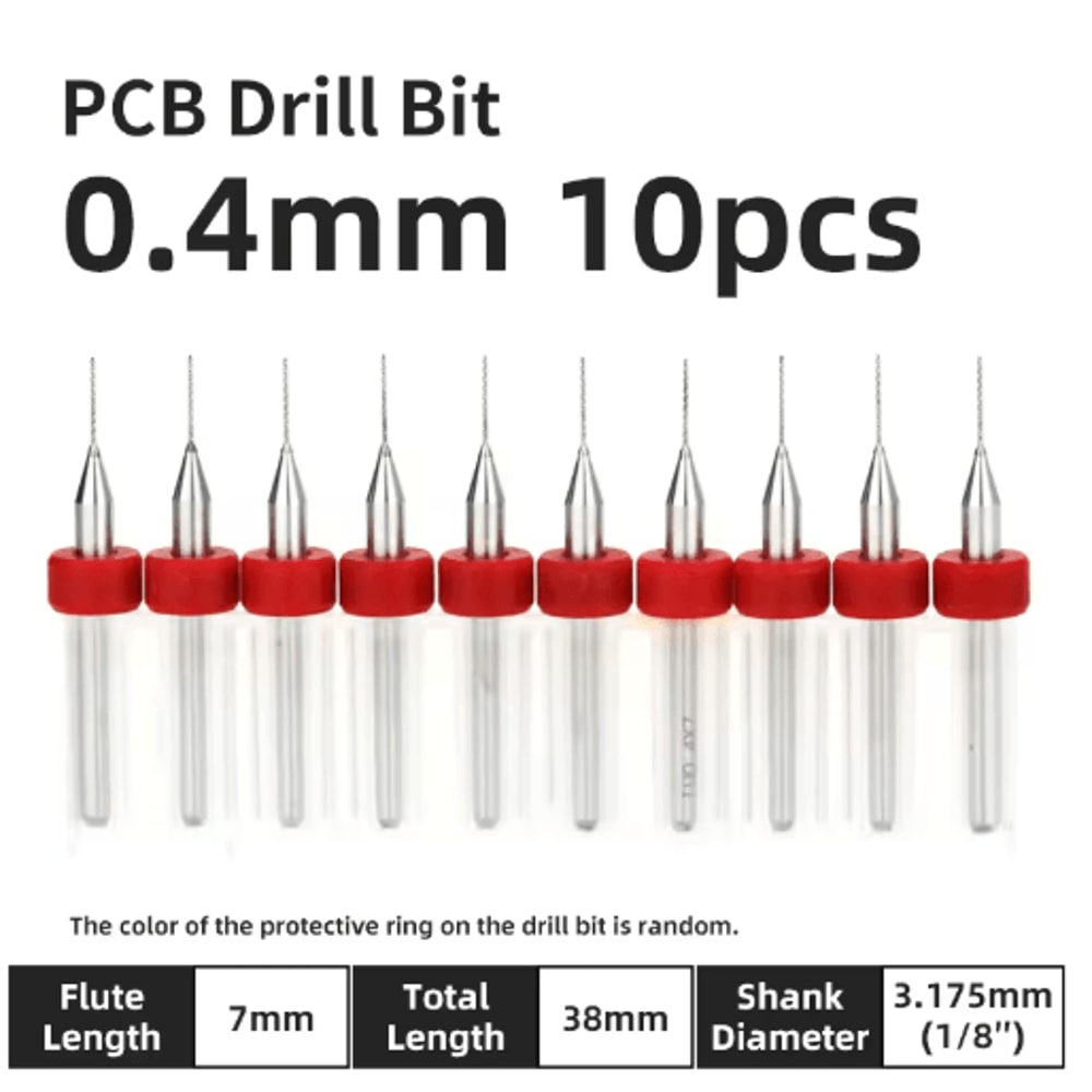 TOOLEYE Micro PCB Drill Bit Set 10pcs Precision CNC Drills 013175mm 18 Shank 27