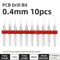 TOOLEYE Micro PCB Drill Bit Set 10pcs Precision CNC Drills 013175mm 18 Shank 27