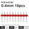 TOOLEYE Micro PCB Drill Bit Set 10pcs Precision CNC Drills 013175mm 18 Shank 27