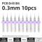 TOOLEYE Micro PCB Drill Bit Set 10pcs Precision CNC Drills 013175mm 18 Shank 28