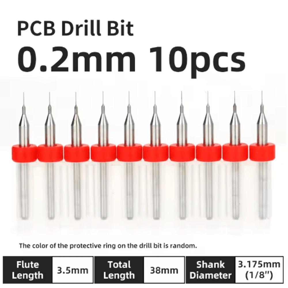 TOOLEYE Micro PCB Drill Bit Set 10pcs Precision CNC Drills 013175mm 18 Shank 29